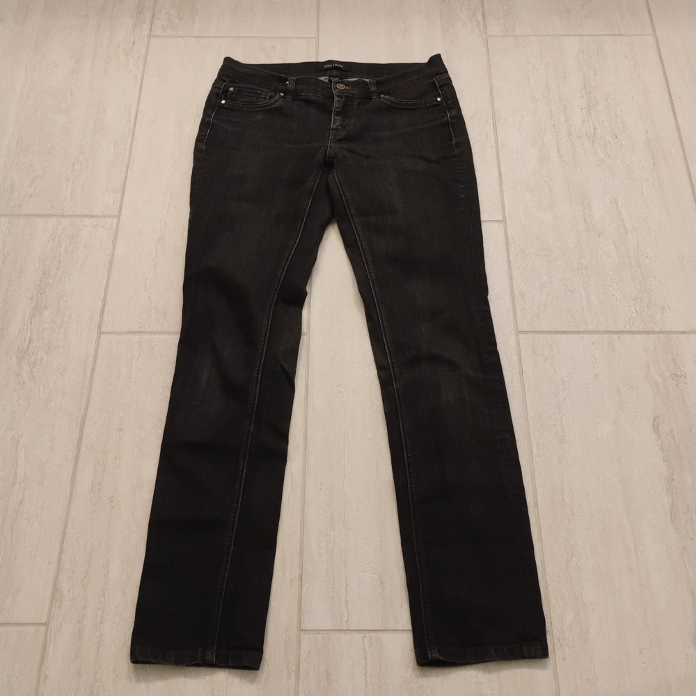 White House Black Market Jeans Women Size 4 Slim Fit Low-Rise Charcoal Wash